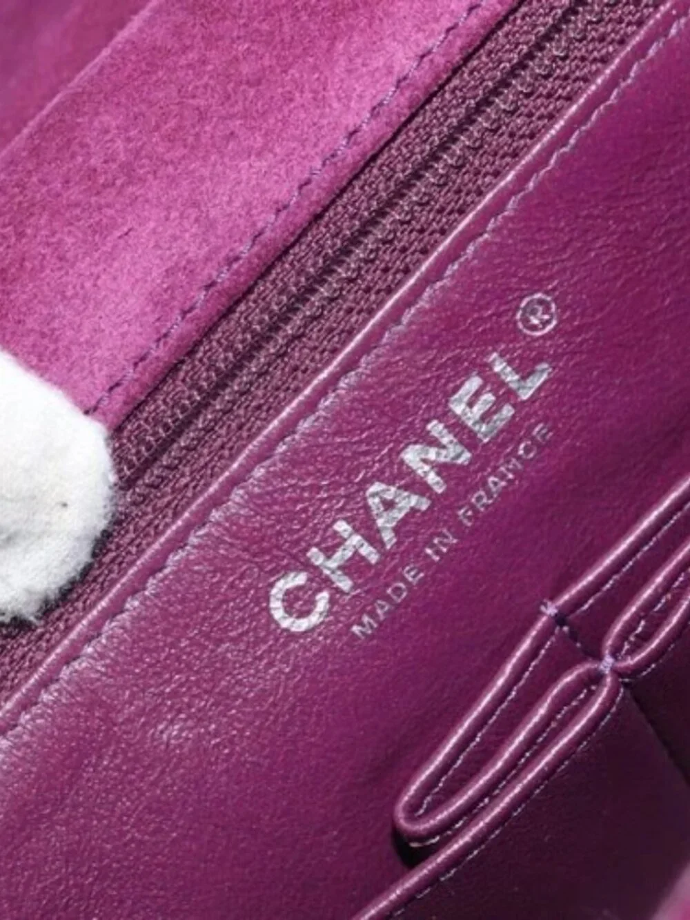 CHANEL Chain Shoulder Bag Suede Purple CC Auth